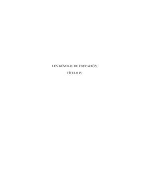 Ley General De Educación 115 Titulo IV Titulo V Y Titulo VI