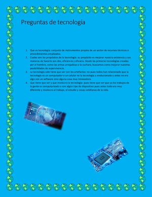 Preguntas De Tecnologia