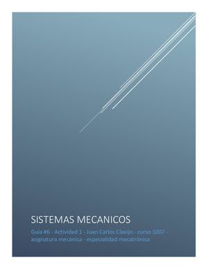 Sistemas Mecanicos Tabla De Contenidos Y Bibliografia
