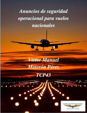 Anuncios de seguridad operacional para vuelos nacionales