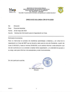 Solicitud De Informacion Para La Capacitacion En Linea