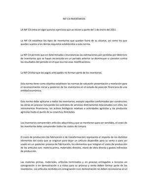 Nif C4 Inventarios