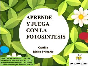 Cartilla Biologia: La fotosíntesis