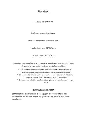 Plan Clase