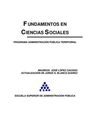 4 Fundamentos En Ciencias Sociales