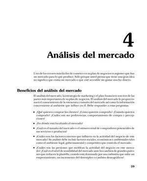 Análisis De Mercado (Plan De Negocios)