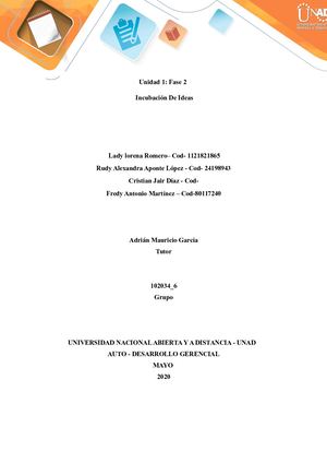 Autodesarrollo Gerencial Fase2 Incubación De Ideas