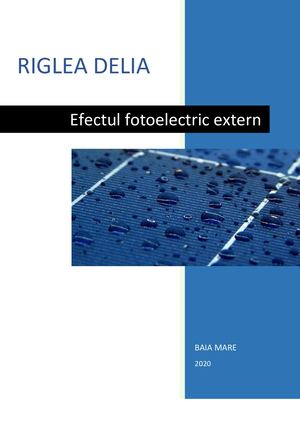 Efectul Fotoelectric Extern