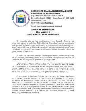 Cápsulas Semánticas 2 Aham Brahmasmi