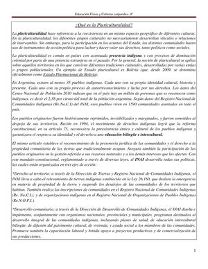 Qué Es Pluriculturalidad 4°
