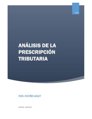 La Prescripción Tributaria