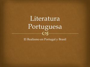 Literatura Portuguesa (El Realismo)