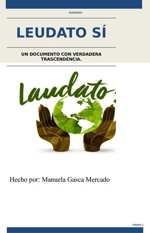 Reflexiones Documento Laudato Sí