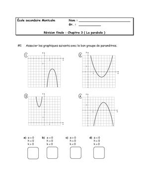SN4 - Révision du chapitre 3