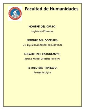 Portafolio De Legislacion Lic Ingrid De Leon