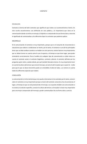 Ensayo De Contexto