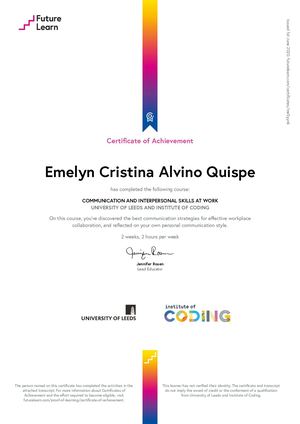 Communication And Interpersonal Skills At Work Certificate Of Achievement Me5yynk