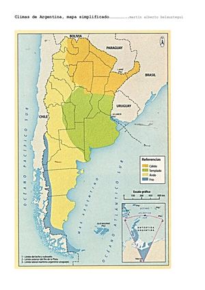 Climas de Argentina, mapa simplificado