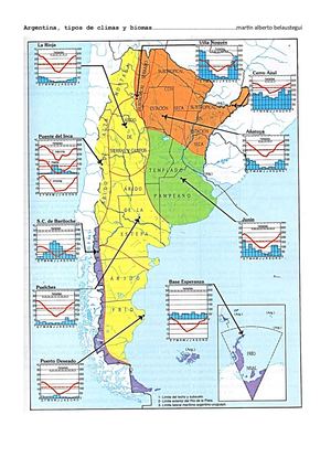 Argentina, tipos de climas y biomas