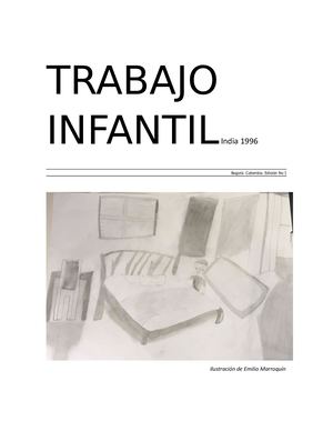 Portada y Contraportada Revista TRABAJO INFANTIL