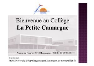 Presentation Clg La Petite Camargue