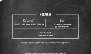 Casino Fréjus - Carte de la Brasserie Le Pavillon