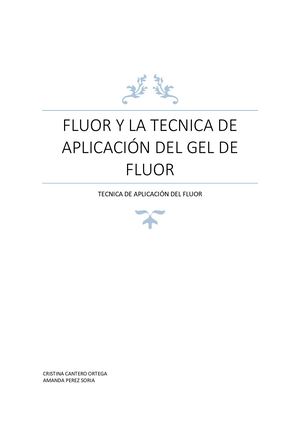 Fluor Y La Tecnica De Aplicación Del Gel De Fluor
