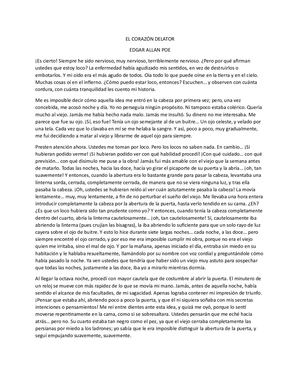 Taller Genero Literarios El Corazón Delator