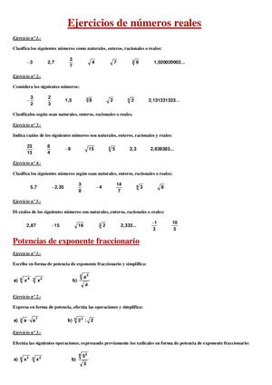 Ejercicios De Numeros Reales Potencias Radicales