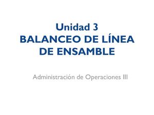 Balanceo de La Lìnea de Producción