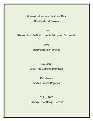 Sistematización Tematica
