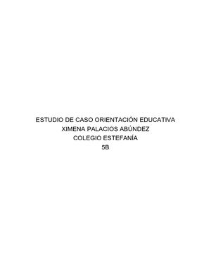 Estudio De Caso Orientación Educativa