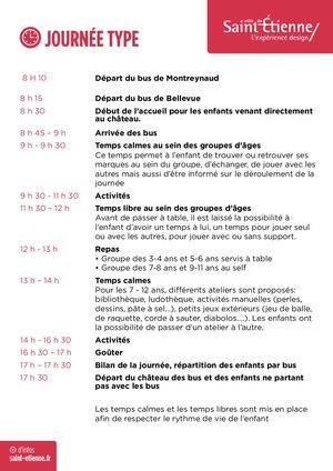 Perrotiere 2020 Journée type