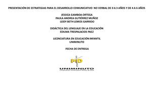 Cartilla de comunicación no verbal de niños de 0 a 3 y 4 a 6 años
