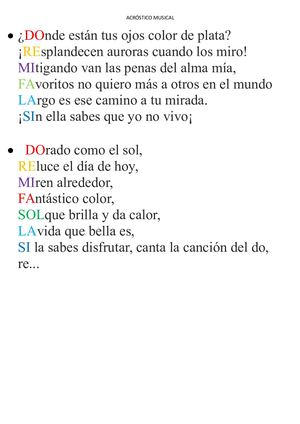 Acrostico Notas Superior # 4