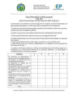 Tarea 2 Semmelweis Y La Fiebre Puerperal