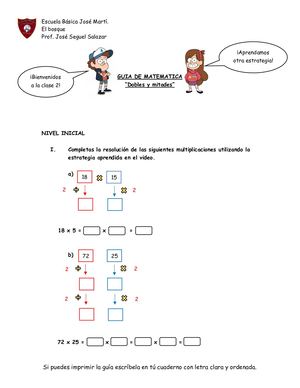 Guía N°2 Dobles Y Mitades