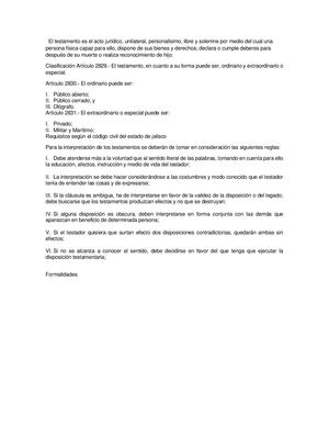 El Testamento Es El Acto Jurídico