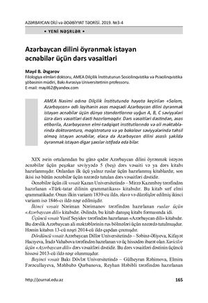 Textbooks for foreigners who want to learn the Azerbaijani language