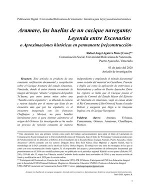 Aramare, Las Huellas De Un Cacique Navegante