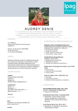 Cv Audrey Denis
