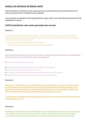 Modelo De Sistemas De Rensis Likert