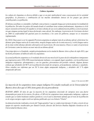Cultura De Argentina 4°