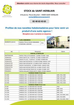 STOCKS STHERBLAIN IDENVIRONNEMENT