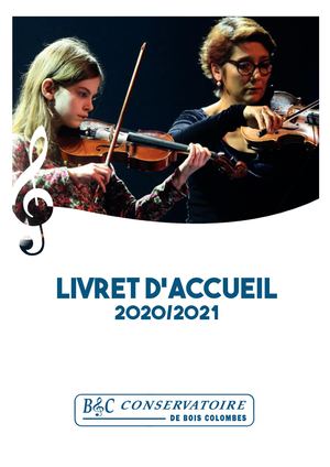 Livret Rentrée 2020 du Conservatoire de Bois-Colombes