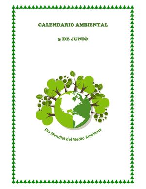 5 De JUNIO DÍA MUNDIAL DEL MEDIO AMBIENTE
