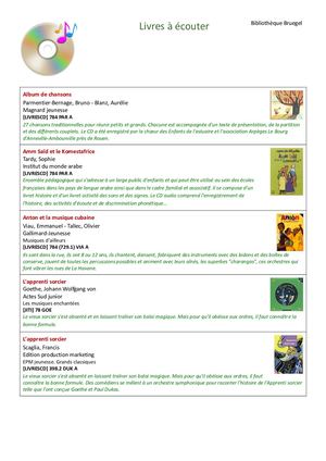 Bibliographie Livres à écouter