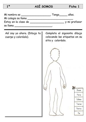 Fichas Así Somos, 1º Primaria