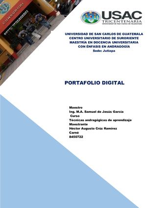 Portafolio Digital Técnicas Andragógicas de Aprendizaje