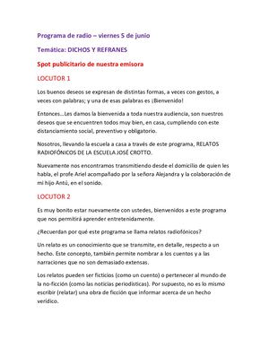 Programa Viernes 5 Refranes